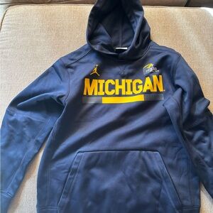 Blue and Yellow Michigan Hoodie kids medium
